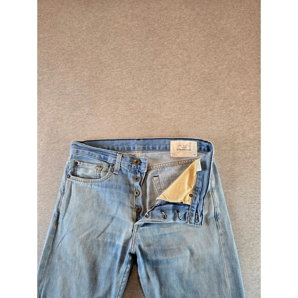 Rag & Bone Jeans Mens 31x29‎ Light Wash Fit 2 Slim Leg Button Fly Made in USA